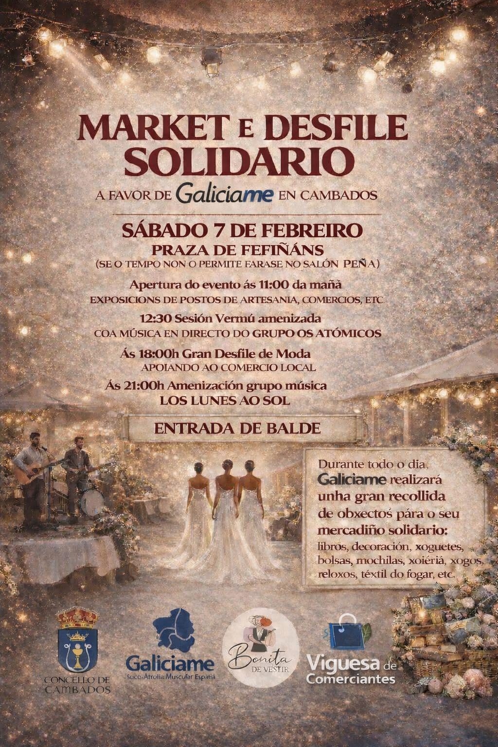 Cartel del Market e Desfile Solidario a favor de GaliciAME en Cambados